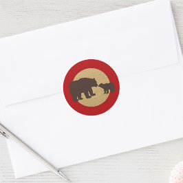 Mama Bear Northwoods Kariert Stickers
