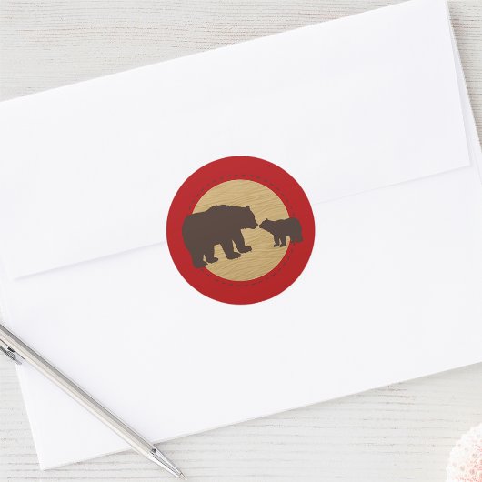 Mama Bear Northwoods Kariert Stickers