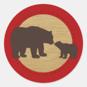 Mama Bear Northwoods Kariert Stickers (Vorderseite)