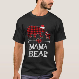 Mama Bear Pajama Red Kariert Buffalo Familiengesch T-Shirt