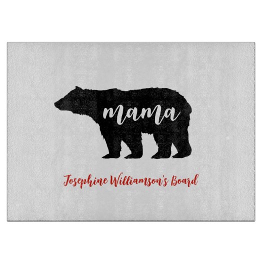 Mama Bear personalize with Name Schneidebrett (Vorderseite)