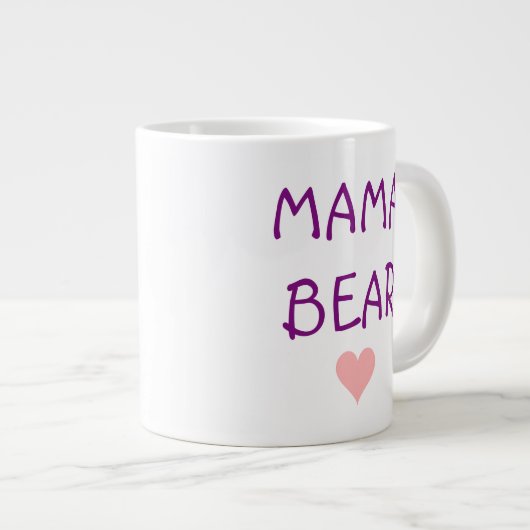 Mama Bear Pink Herz Tasse (Vorderseite Rechts)