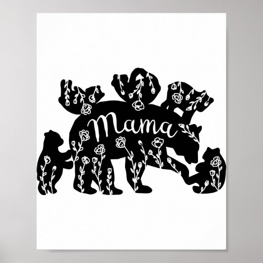 Mama Bear Png JPG Pdf Files, Mama Baby Bear Poster (Vorne)