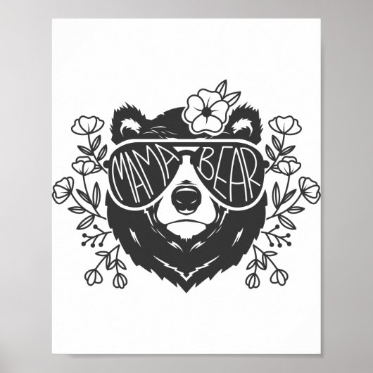 Mama Bear Png JPG Pdf Files, Mama Baby Bear Poster (Vorne)