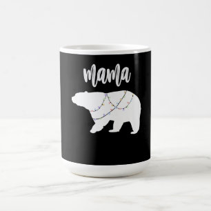 Mama Bear Polar Bären Bär Lichter Weihnachten Verwandlungstasse