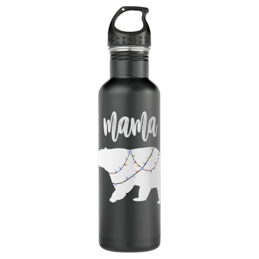Mama Bear Polar Bärenkette Weihnachten Edelstahlflasche (Vorderseite)