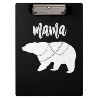 Mama Bear Polar Bärenkette Weihnachten Klemmbrett
