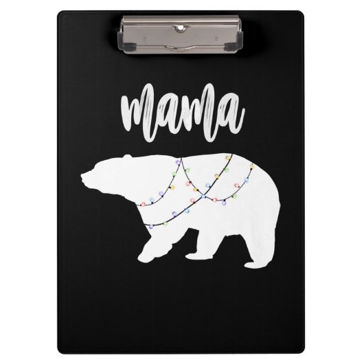 Mama Bear Polar Bärenkette Weihnachten Klemmbrett (Vorderseite)