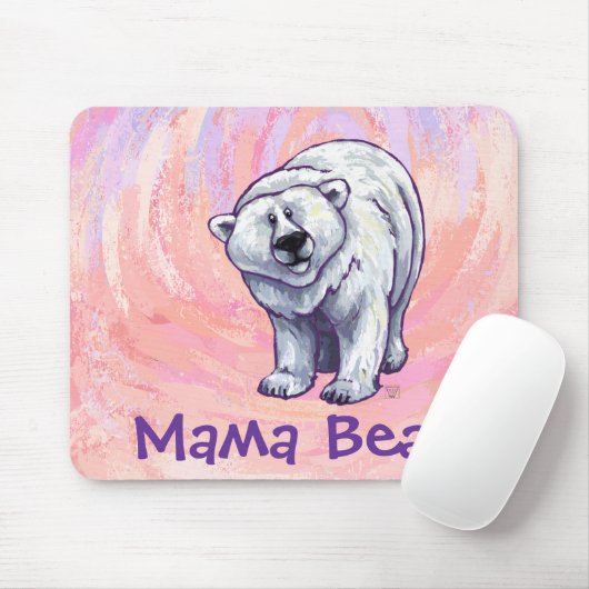 Mama Bear Polar Bear Mousepad (Mit Mouse)