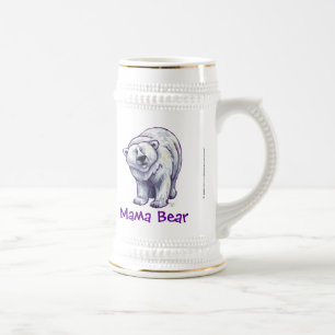 Mama Bear Polar Bear Stein Bierglas
