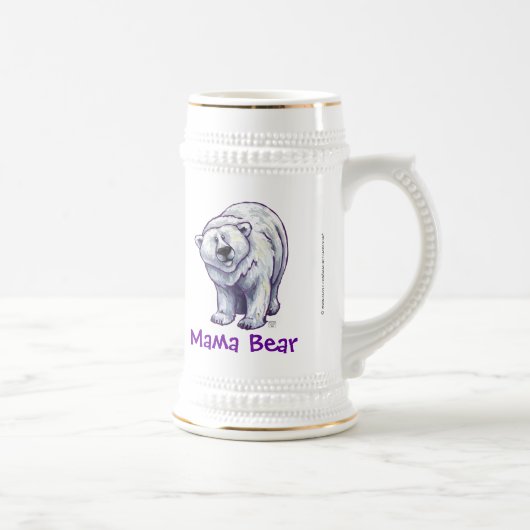 Mama Bear Polar Bear Stein Bierglas (Rechts)