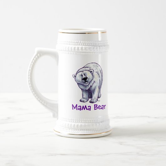 Mama Bear Polar Bear Stein Bierglas (Links)