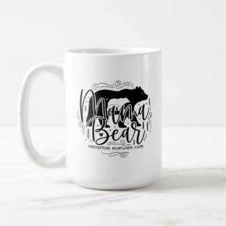 Mama Bear Protector Black & White Script Mama Bear Kaffeetasse