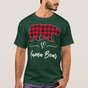 Mama Bear Red Buffalo Karo Kariert Herzstück Mama  T-Shirt