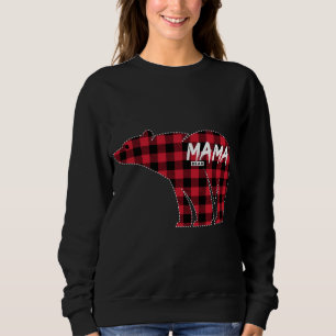 Mama Bear Red Kariert Matching Familie Weihnachten Sweatshirt