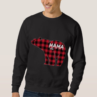 Mama Bear Red Kariert Matching Familie Weihnachten Sweatshirt