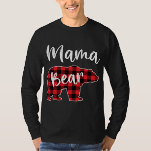 Mama Bear Red Kariert Pajama Weihnachtsfamilie T-Shirt
