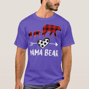 Mama Bear Red Kariert Soccer Mama Frauentag T-Shirt