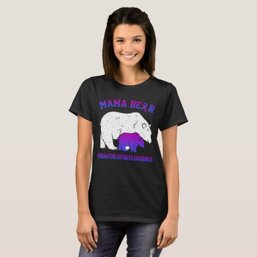Mama Bear Rheumatoide Arthritis Bewusstsein T-Shirt (Vorne ganz)