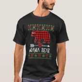 Mama Bear Santa Red Kariert Family Pajamas für Chr T-Shirt (Vorderseite)