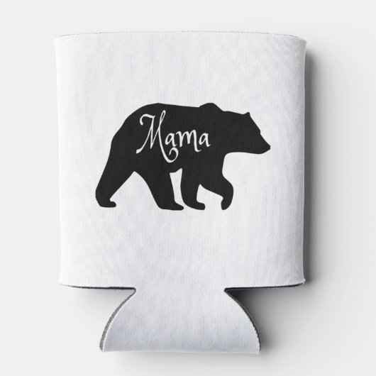 Mama Bear schwarz-weiß Dosenkühler (Rückseite)