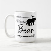 Mama Bear Schwarz-weiß Kaffeetasse (Links)