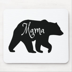 Mama Bear schwarz-weiß Mousepad
