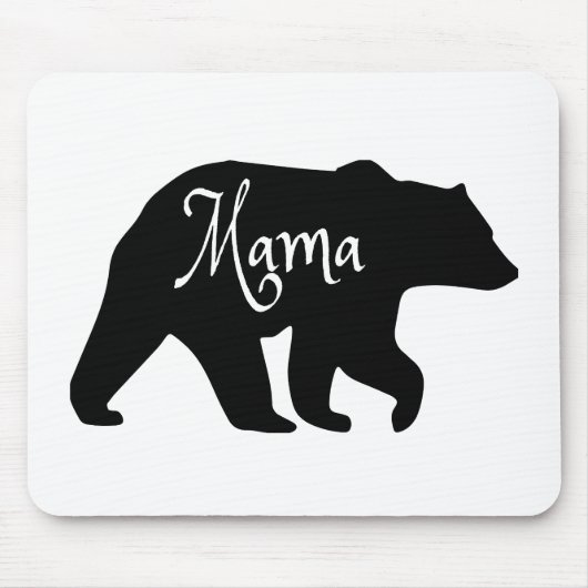 Mama Bear schwarz-weiß Mousepad (Vorne)
