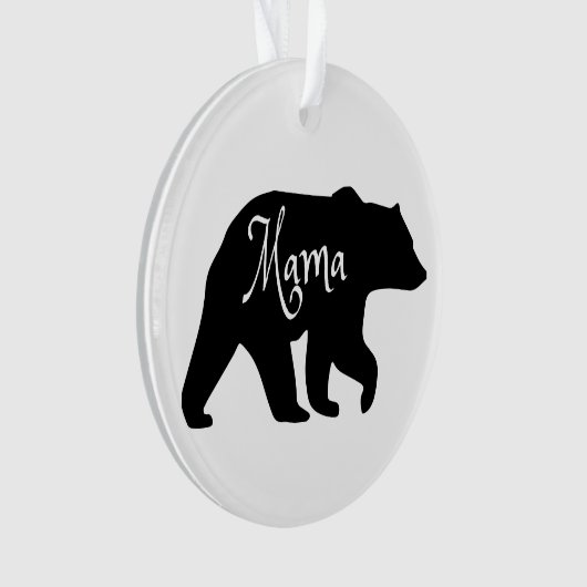 Mama Bear schwarz-weiß Ornament (Vorderseite)