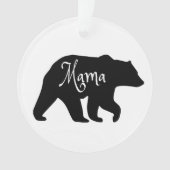 Mama Bear schwarz-weiß Ornament (Vorderseite)