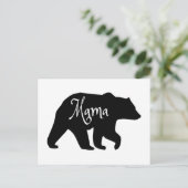 Mama Bear schwarz-weiß Postkarte (Stehend Vorderseite)