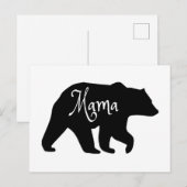 Mama Bear schwarz-weiß Postkarte (Vorne/Hinten)