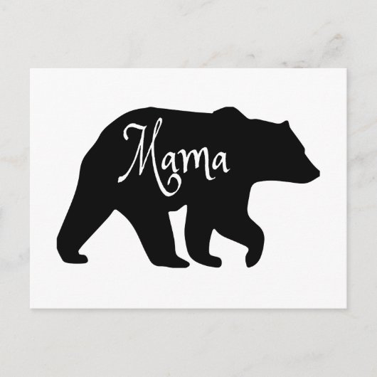 Mama Bear schwarz-weiß Postkarte (Vorderseite)