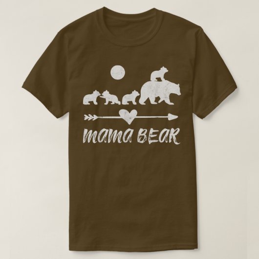 Mama Bear Shirt mit Vier Niedlichen Bären Cubs Ges (Design vorne)