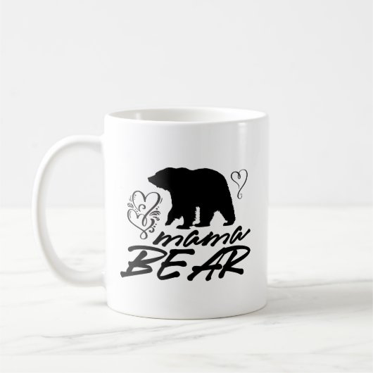 Mama Bear Silhouette Hört Kaffeetasse (Links)