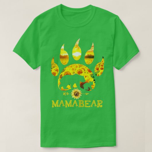 Mama Bear Sonnenblume Muttertagsgeschenk T-Shirt (Design vorne)