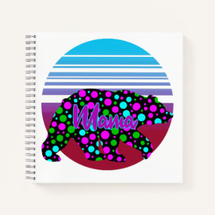 Mama Bear Sunset Polka Dots Happy Mütter Day Notizblock