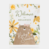 Mama Bear Sweet Honey Bee Baby Girl Dusche Willkom Acrylschild (Vorderseite)