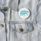 Mama Bear Turquoise Blume Button (Beispiel)