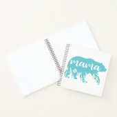 Mama Bear Turquoise Blume Journal Notizblock (Innenseite)