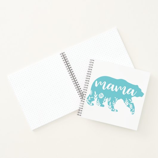 Mama Bear Turquoise Blume Journal Notizblock (Innenseite)