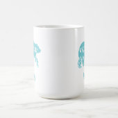 Mama Bear Turquoise Blume Kaffeetasse (Mittel)