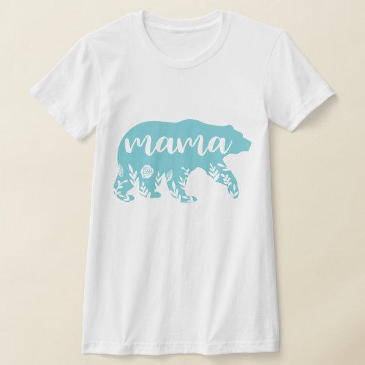 Mama Bear Turquoise Blume T-Shirt (Ablage )