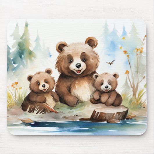 Mama Bear und Cubs Mousepad (Vorne)