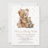 Mama Bear und Niedliche Baby Teddy Bear Baby Dusch Einladung (Vorderseite)