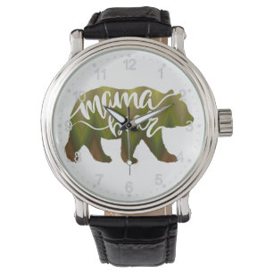 Mama bear - Wählen Sie die Hintergrundfarbe Armbanduhr