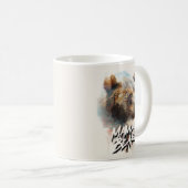 Mama Bear Watercolor Mutter Rustikal Kaffeetasse (VorderseiteRechts)