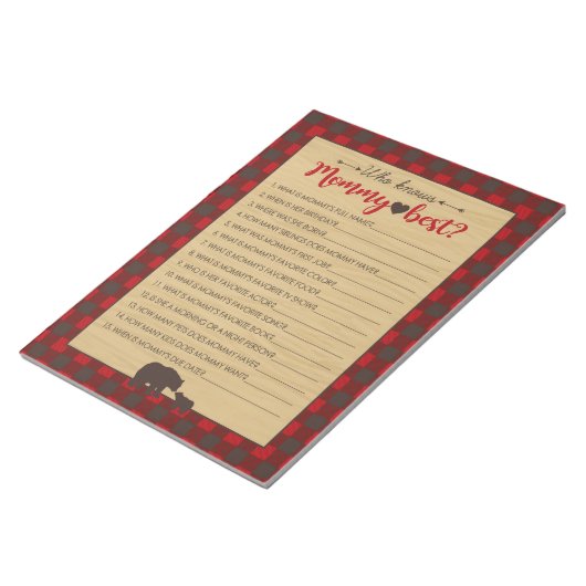 Mama Bear Wer Mommy Best Baby Game kennt - 40 Pack Notizblock (angewinkelt)