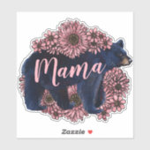 Mama Bear Wild Black Bar Sticker (Blatt)