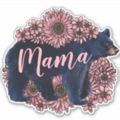 Mama Bear Wild Black Bar Sticker (Vorderseite)